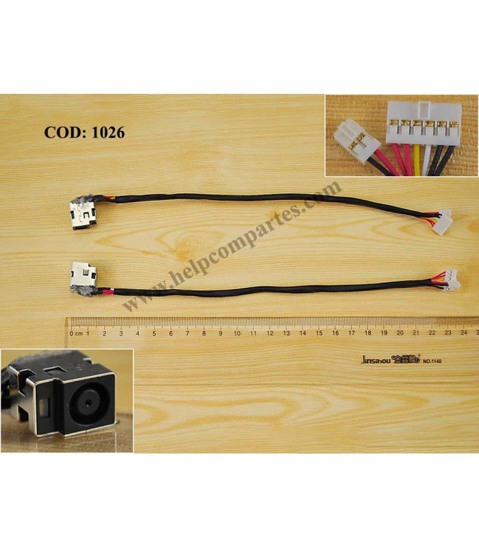 DC JACK POWER HP COMPAQ CQ71 PAV. DV6-1000 DV6-1100 DV6-1200 DV6-1300 DV7-3000 SERIES +CABLE 536857-001 ORIG.