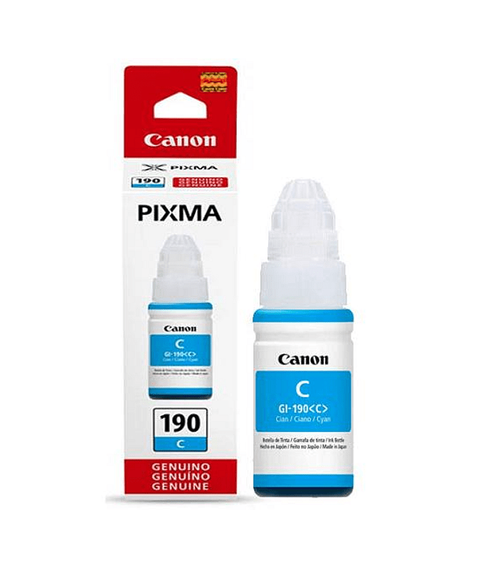 BOTELLA CANON GI-190C CY 70ml/PIXMA G1100 G1110 G2100 G2101 G2110 G2111 G3100 G3101 G3102 G3110 G4100 G4110