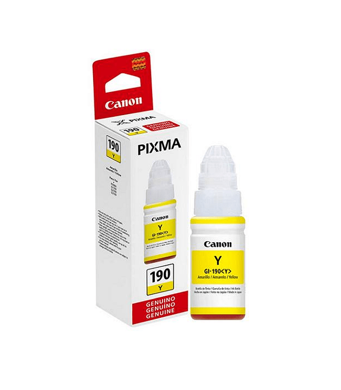 BOTELLA CANON GI-190Y YL 70ml/PIXMA G1100 G1110 G2100 G2101 G2110 G2111 G3100 G3101 G3102 G3110 G4100 G4110