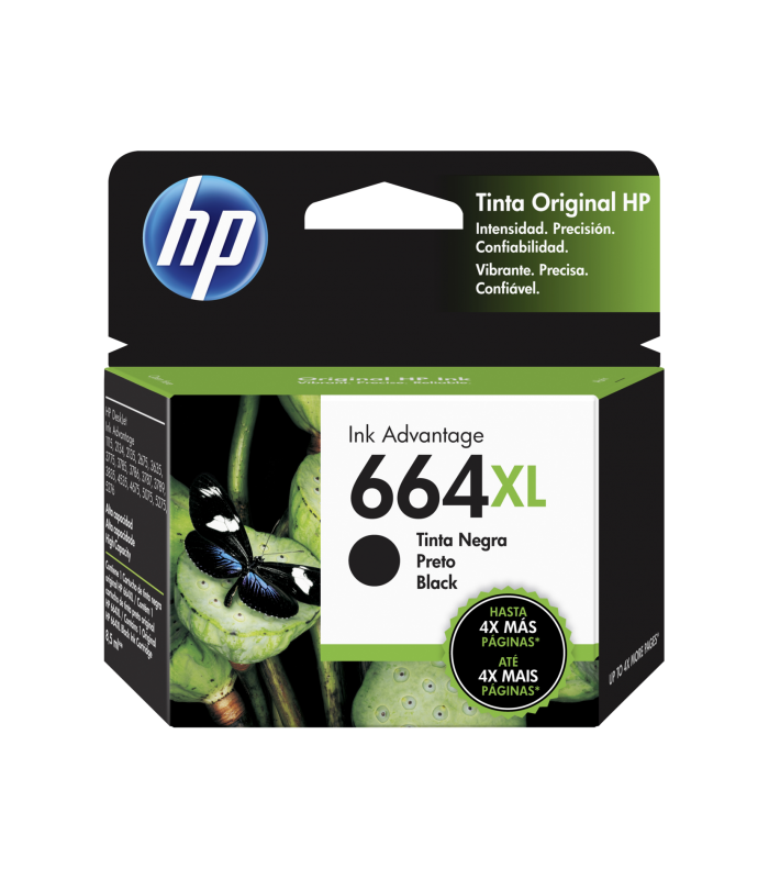 CARTUCHO HP 664XL NEGRO DESKJET 1115/2134/2135/2675/3635/3775/3785/3787/3789/3835/ F6V31AL 480 PAG