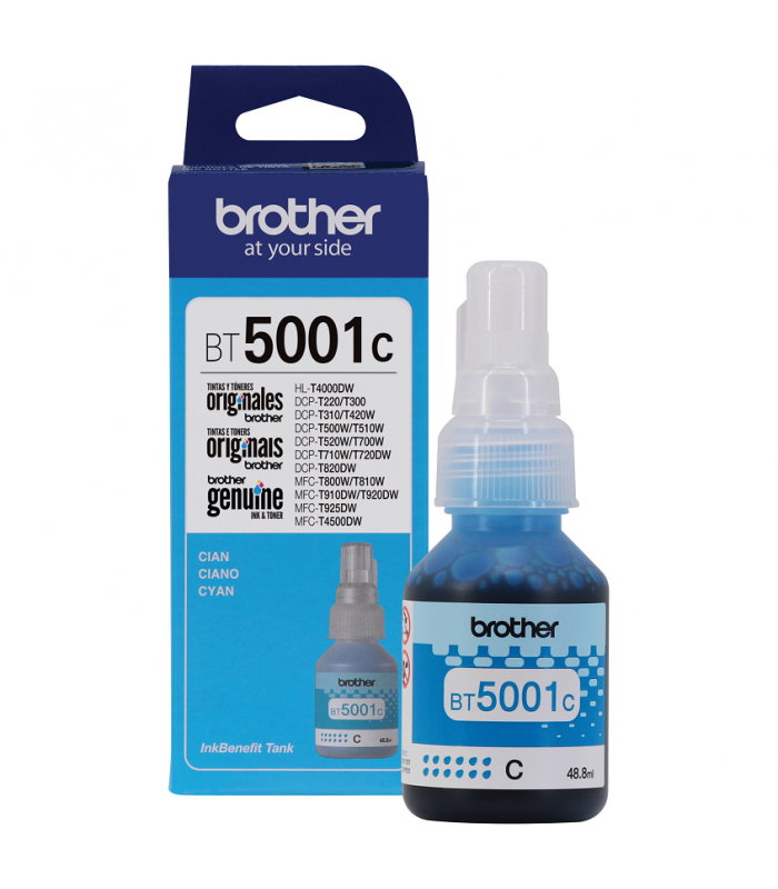 BOTELLA BROTHER BT5001C CYAN 41.8ML/DCP-T300/ DCP-T510W/T710W/ MFC-T910DW 5000PGS