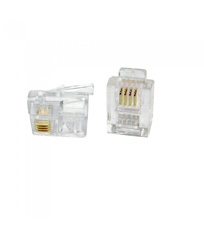 CONECTOR RJ11 10µ 4 HILOS PARA TELEFONO