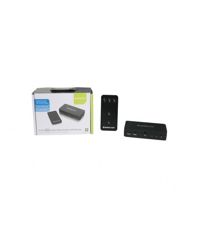 MULTIPLICADOR HDMI IOGEAR GHDSW3 3 ENTRADAS A 1 SALIDA HDMI +CONTROL REMOTO 