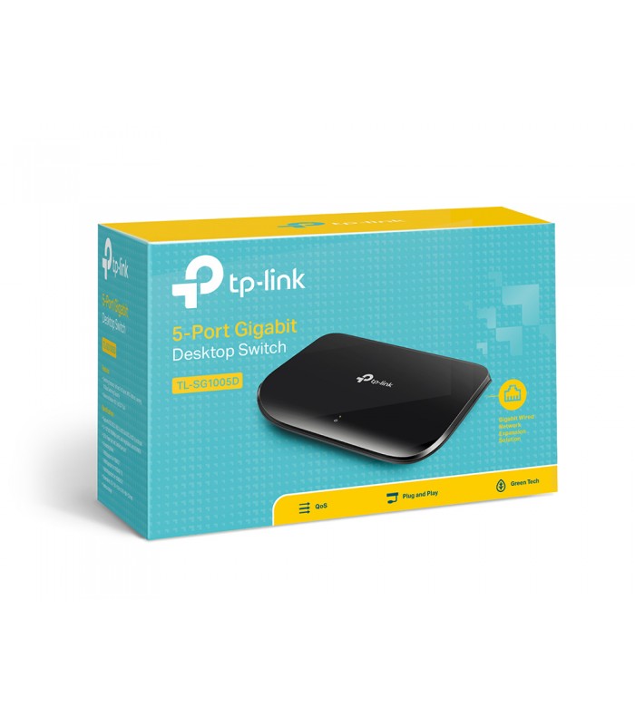 SWITCH TP-LINK TL-SG1005D 5PORT RJ45 10/100/1000Mbps/AUTO/PLUG-PLAY/HASTA 10Gbps/GIGABIT/ESCRITORIO