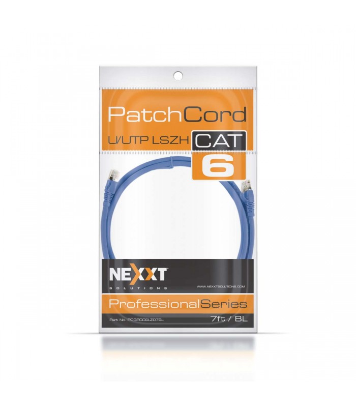 PATCH CORD NEXXT U/UTP RJ45 CAT6A 7FT/BL 2.31M AZUL 10000Mbps/10Gbps 500MHz 4P 26AWG CM /PCGPCC6ALZ07BL /AB362NXT05