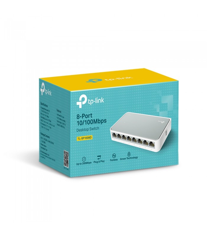 SWITCH TP-LINK TL-SF1008D 8PORT RJ45 10/100Mbps/AUTO/PLUG-PLAY/HASTA 200Mbps/ESCRITORIO