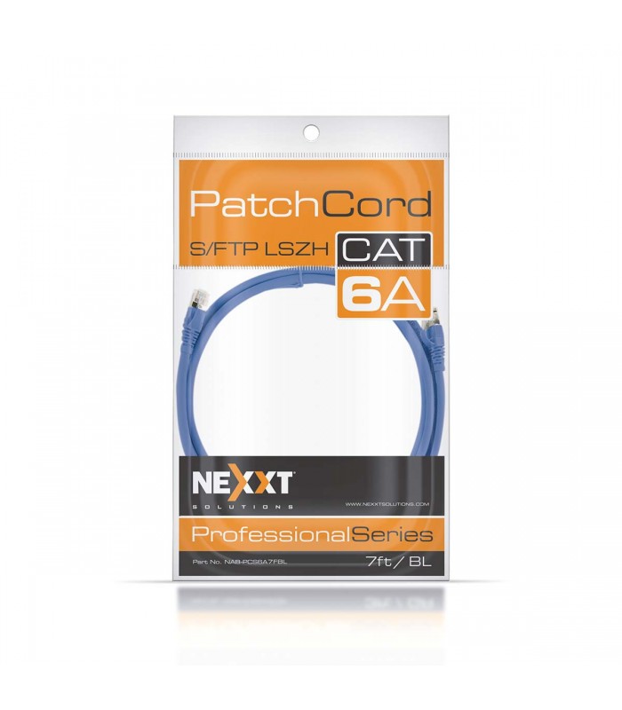 PATCH CORD NEXXT S/FTP RJ45 CAT6A 7FT/BL 2.31m 10000Mbps/10Gbps 500MHz 4P 26AWG /LSZH /NAB-PCS6A7FBL AB362NXT13