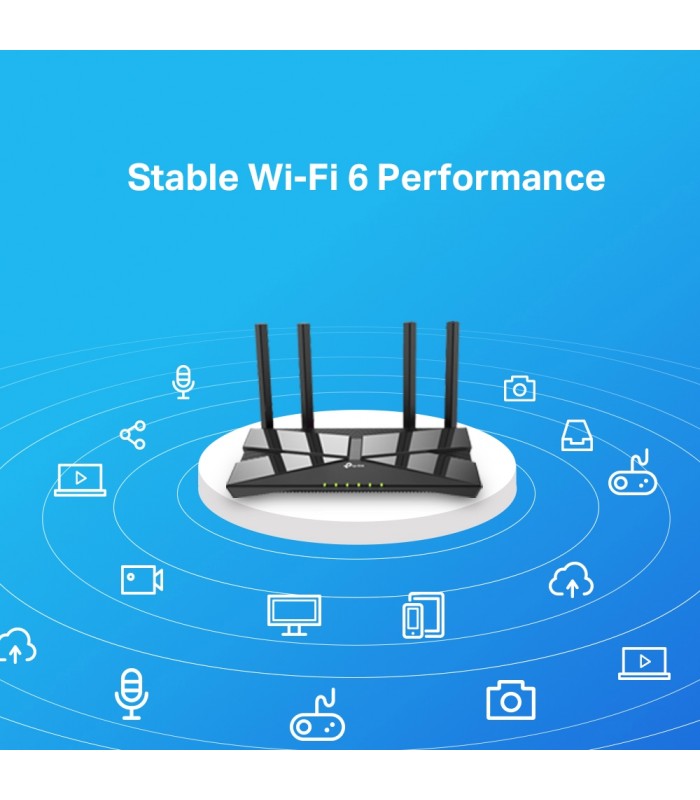 ROUTER TP-LINK ARCHER AX10 AX1500/WIFI6/Core 1.5GHz/D.BAND 2.4-5GHz/300Mbps+1201Mbps/4ANT./IPTV-TV 4K/4-PTOS Gigabit/C-Alexa