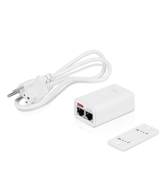 ADAPTADOR UBIQUITI POE 24V 0.3A (7W) POWER INJECTOR 100-240V~ US 50-60Hz GIGABIT LAN POE-24-7W-G-WH (Low-Power)