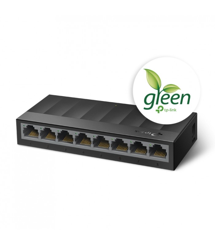 SWITCH TP-LINK LS1008G 8PORT RJ45 10/100/1000Mbps/GIGABIT/AUTO/PLUG-PLAY/ESCRITORIO