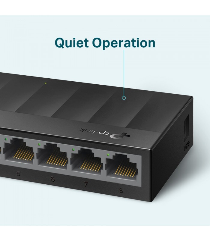 SWITCH TP-LINK LS1008G 8PORT RJ45 10/100/1000Mbps/GIGABIT/AUTO/PLUG-PLAY/ESCRITORIO