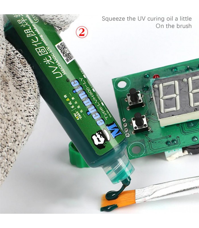 REVESTIMIENTO MECHANIC LY-UVH900 10ML UV VERDE  PARA CURADO PCB