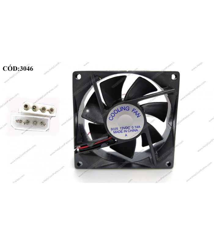 VENTILADOR 3" COMPU MOLEX 4PIN HEMBRA DC12V 0.14A