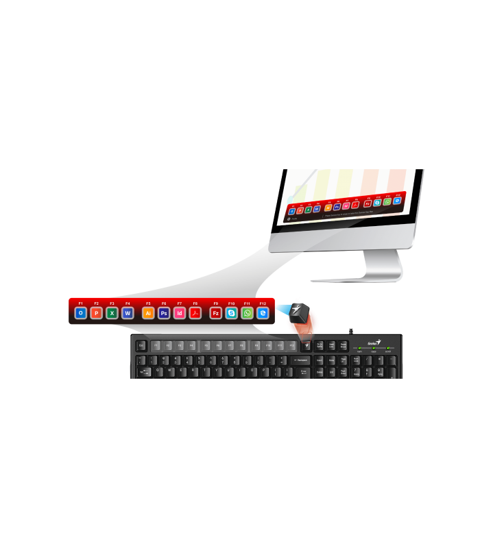 TECLADO GENIUS SMART KB-100 USB-A ALAMBRICO 1.5M NEGRO ESPAÑOL PC