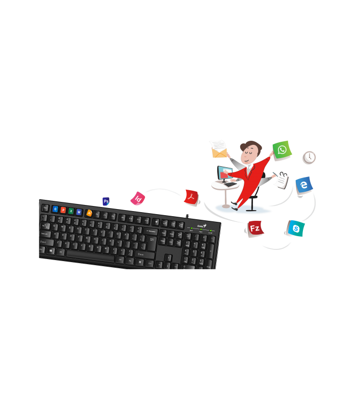 TECLADO GENIUS SMART KB-100 USB-A ALAMBRICO 1.5M NEGRO ESPAÑOL PC