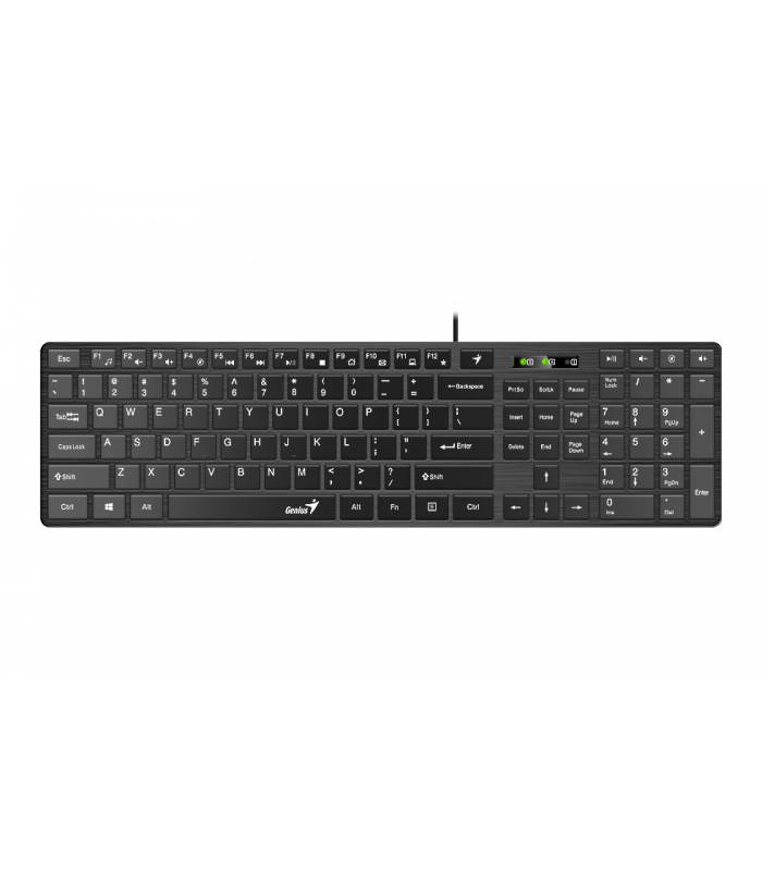 TECLADO GENIUS SLIMSTAR 126 NEGRO MULTIMEDIA USB ESPAÑOL PC