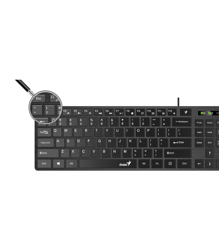 TECLADO GENIUS SLIMSTAR 126 NEGRO MULTIMEDIA USB ESPAÑOL PC