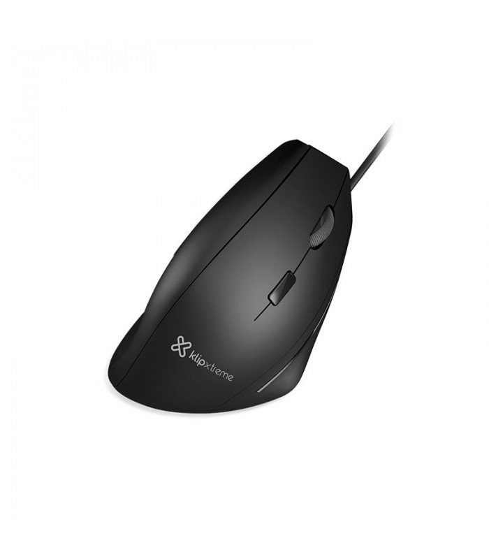 MOUSE KLIP XTREME KMO-505 KREST ERGONOMICO VERTICAL 6BOTONES USB ALAMBRICO PC NEGRO