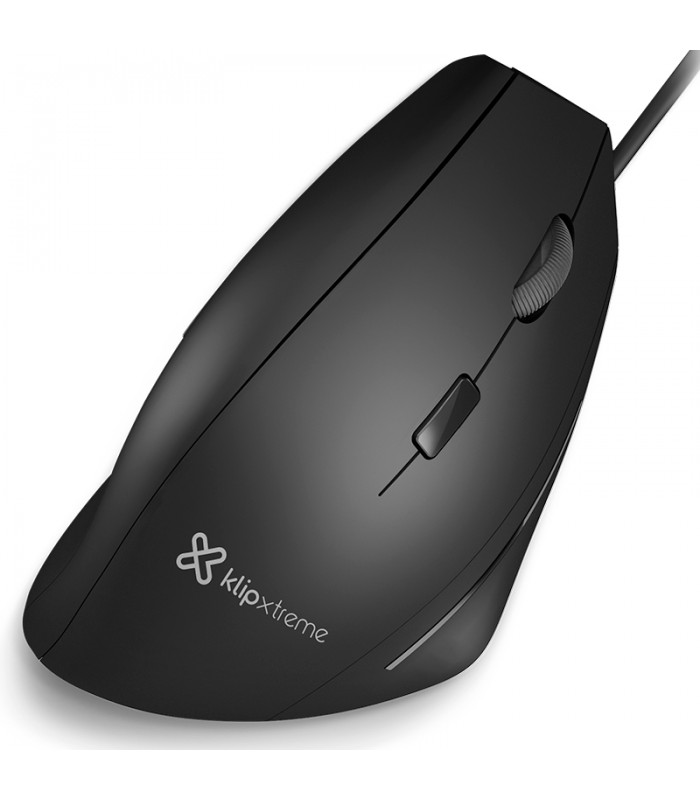 MOUSE KLIP XTREME KMO-505 KREST ERGONOMICO VERTICAL 6BOTONES USB ALAMBRICO PC NEGRO