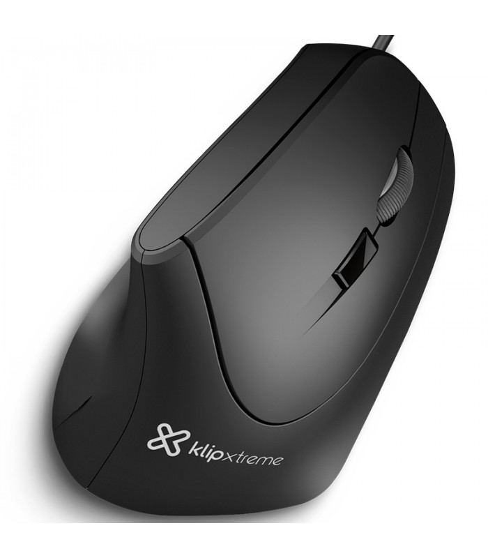 MOUSE KLIP XTREME KMO-506 KROWN ERGONOMICO VERTICAL 6BOTONES USB ALAMBRICO PC NEGRO