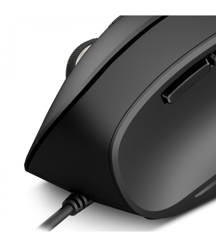 MOUSE KLIP XTREME KMO-506 KROWN ERGONOMICO VERTICAL 6BOTONES USB ALAMBRICO PC NEGRO