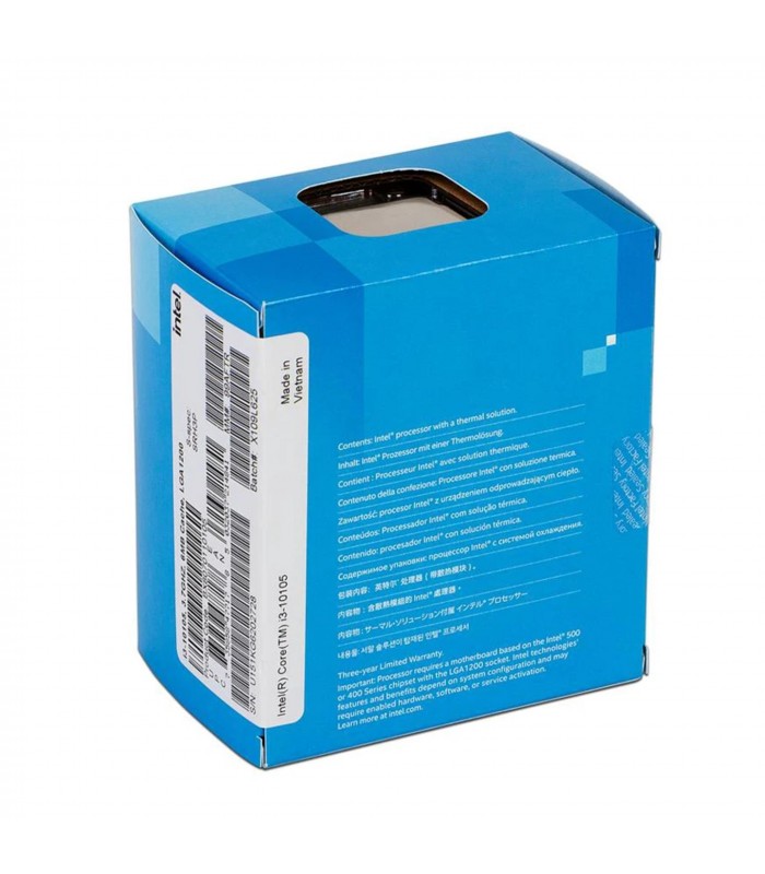 CPU INTEL i3-10105 3.70/TB 4.40GHZ 4C 6MB LGA1200 65W BX8070110105 10TH GEN