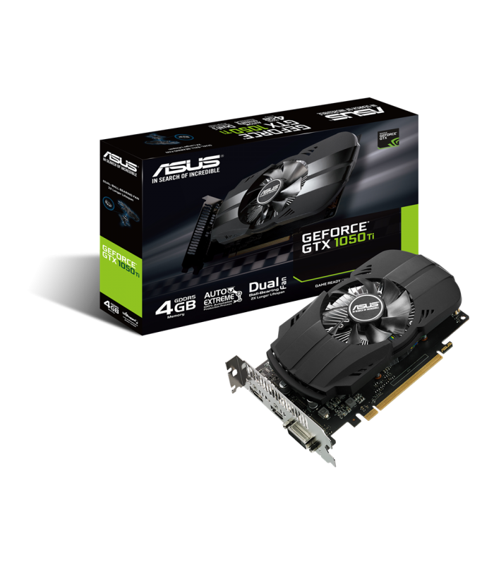 TARJETA VIDEO ASUS GEFORCE PH-GTX 1050 TI GDDR5 4GB HDMIx1/DPx1/DVI-Dx1/PCI-EXP
