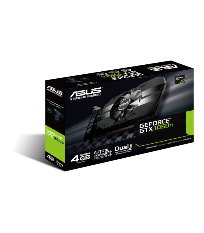 TARJETA VIDEO ASUS GEFORCE PH-GTX 1050 TI GDDR5 4GB HDMIx1/DPx1/DVI-Dx1/PCI-EXP