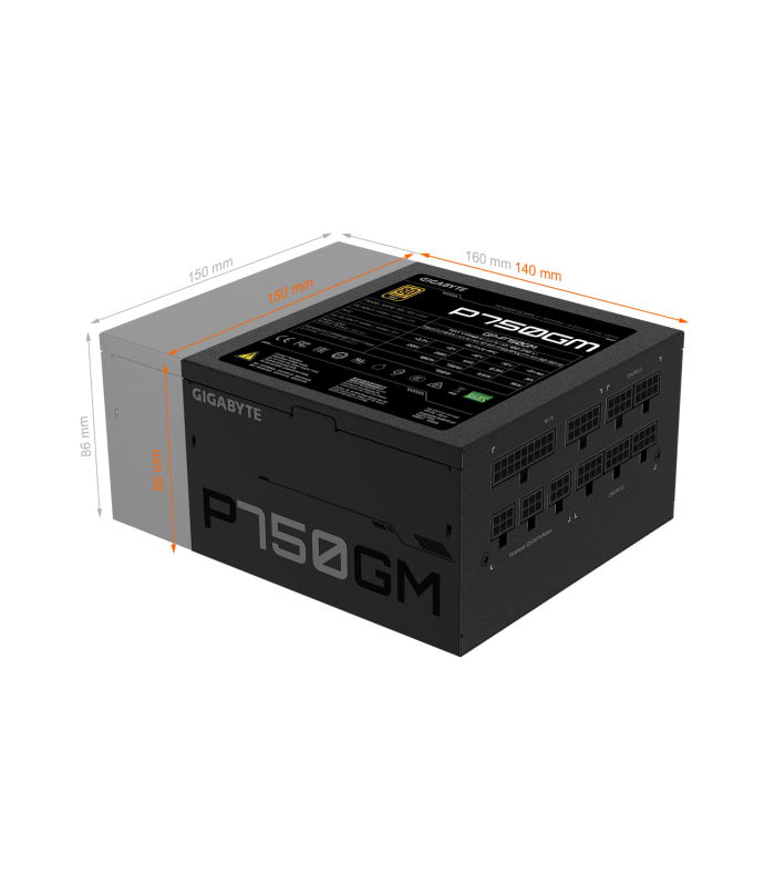 FUENTE DE PODER GIGABYTE P750GM 750W REALES/80 PLUS GOLD/ATX 20+4X1/EPS 4+4X2/PCI-E 6+2 X4/SATAX8/MOLEX X3/GP-P750GM