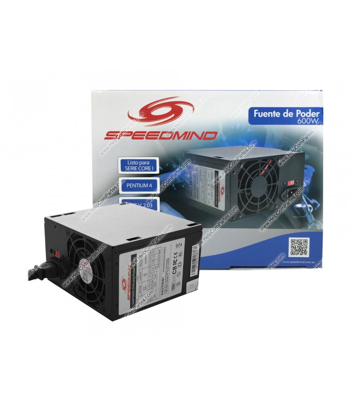FUENTE DE PODER SPEEDMIND 600W W/SATA/20+4 PIN/ SMPS600 PC