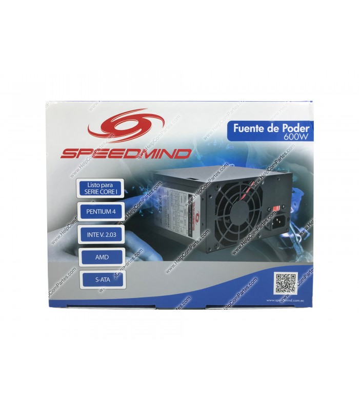 FUENTE DE PODER SPEEDMIND 600W W/SATA/20+4 PIN/ SMPS600 PC
