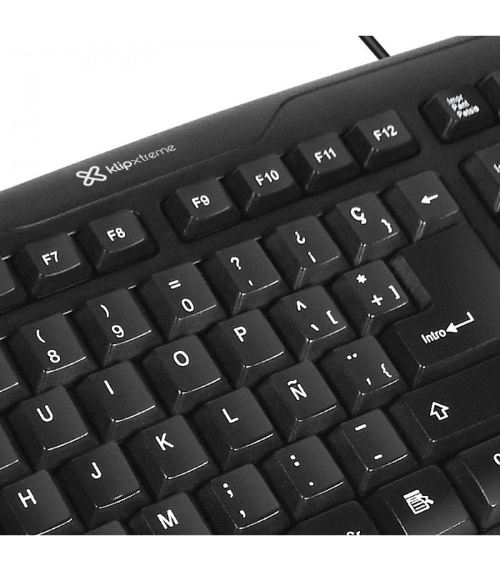 TECLADO KLIP XTREME KKS-050S USB-A ALAMBRICO ERGONOMICO NEGRO ESPAÑOL PC