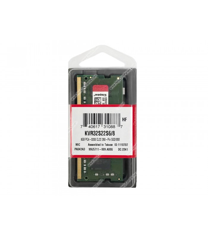 MEMORIA KINGSTON 8GB DDR4 3200MHZ SODIMM Non-ECC 1.2V CL22 260PIN KVR32S22S6/8