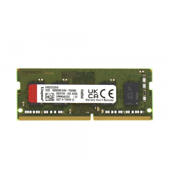 MEMORIA KINGSTON 8GB DDR4 3200MHZ SODIMM Non-ECC 1.2V CL22 260PIN KVR32S22S6/8