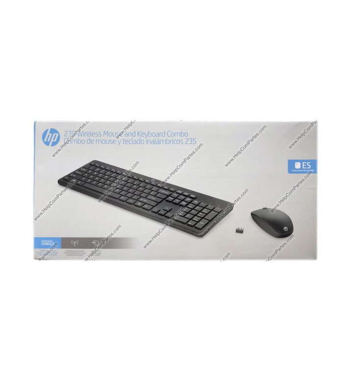 TECLADO+MOUSE HP 235 INALÁMBRICO 2.4 GHz /KEY+MOUSE BATT 16 MESES/ PC LATINO 1Y4D0AAABM M42114-161 BK ORIG.