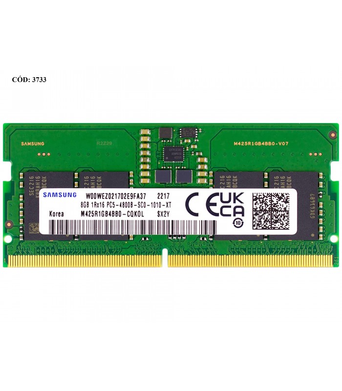 MEMORIA SAMSUNG 8GB DDR5 4800MHZ SODIMM Non-ECC 1.1V CL40 262PIN M425R1GB4BB0-CQKOL