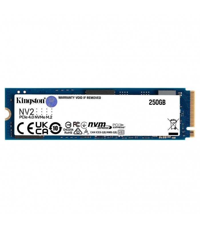 SSD KINGSTON NV2 250GB NVMe PCIE GEN4 M.2 2280, NAND 3D / TBW 80 / 3000/1300MB/s R/W SNV2S/250G