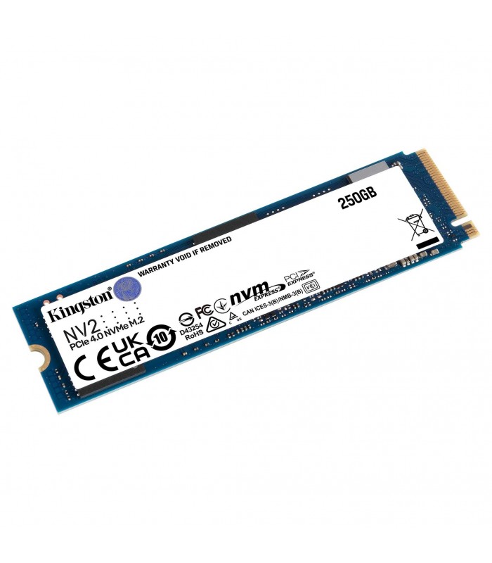 SSD KINGSTON NV2 250GB NVMe PCIE GEN4 M.2 2280, NAND 3D / TBW 80 / 3000/1300MB/s R/W SNV2S/250G