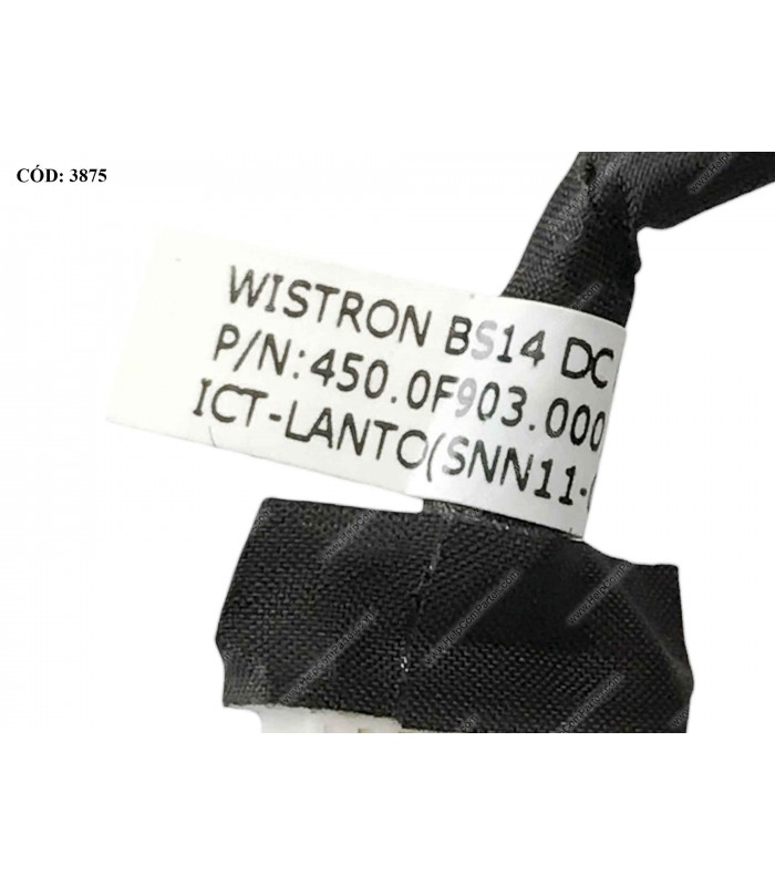 DC JACK POWER DELL INSPIRON 14 5481 5482 5485 5491 SERIES +CABLE 0WJXD9 WJXD9 ORIG.
