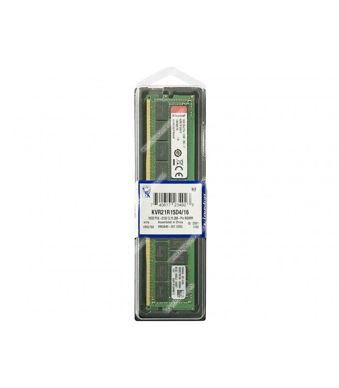 MEMORIA KINGSTON 16GB DDR4 2133MHZ UDIMM Non-ECC 1.2V CL15 288PIN PC KVR21R15D4/16 /SERVIDORES / ORIG.