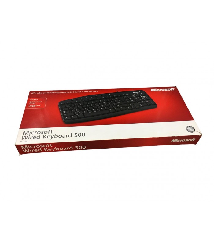 TECLADO MICROSOFT 500 RT2300 PS/2 ALAMBRICO PC (US) INGLES BK ORIG. SIN CAJA