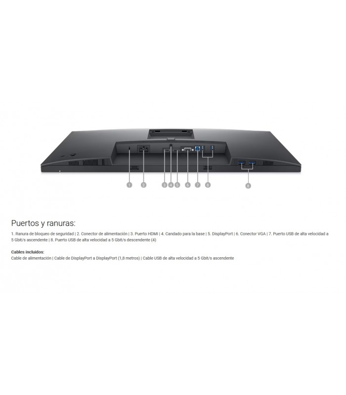 MONITOR DELL P2722H 27" FHD 1920X1080 A 60Hz IPS/300N/1X HDMI/1X VGA/1X DP/5X USB 3.2/0HTXHC/BK 3Y