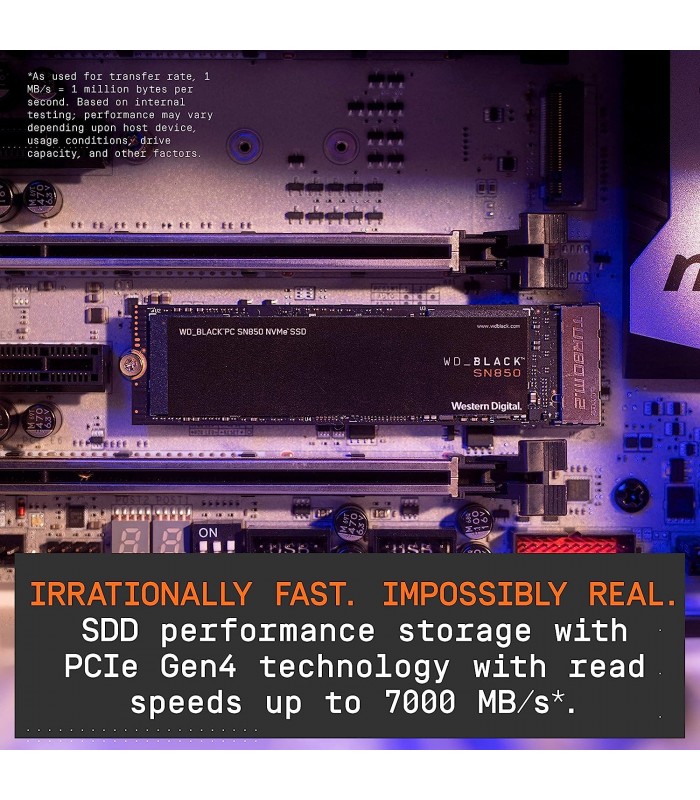 SSD WD BLACK SN850 500GB NVMe PCIE GEN4 M.2 2280 /3D NAND/ TBW 300 / 7000-4100MB/s RW / WDS500G1X0E-00AFY0