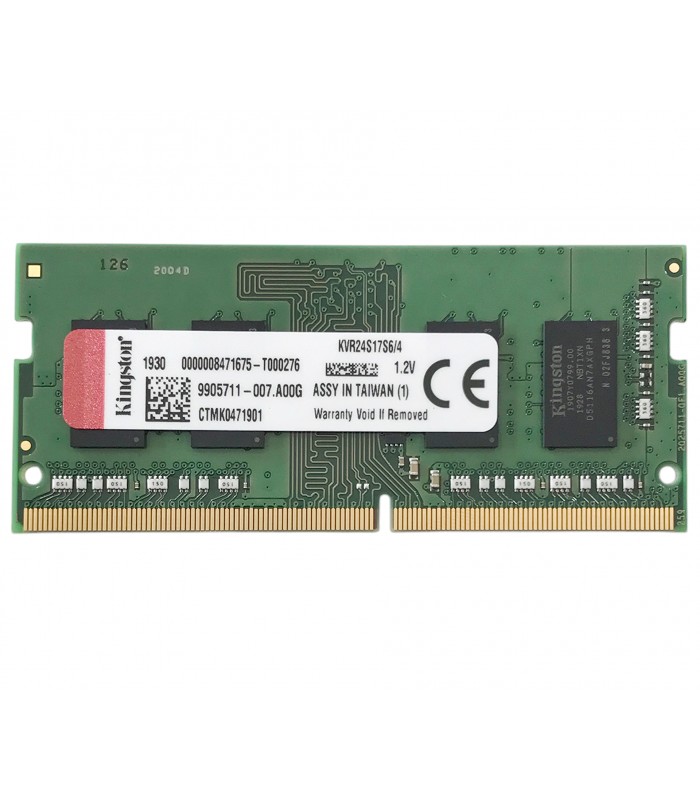 MEMORIA KINGSTON 4GB DDR4 2400MHZ SODIMM Non-ECC CL17 1.2V 260PIN KVR24S17S6/4