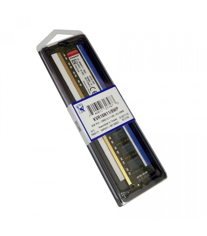 MEMORIA KINGSTON 8GB DDR3 1600MHz UDIMM Non-ECC 1.5V CL11 240PIN PC KVR16N11/8WP