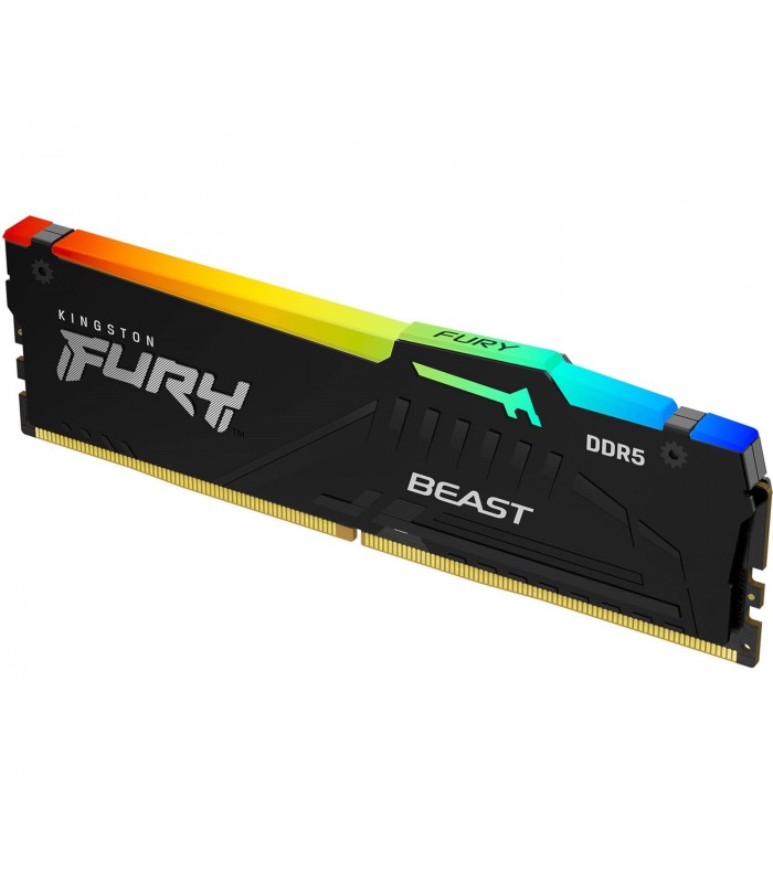 MEMORIA KINGSTON HYPERX FURY BEAST 16GB DDR5 5200MT/s UDIMM Non-ECC CL40-40-40 288PIN 1.25V PC RGB KF552C40BBA-16
