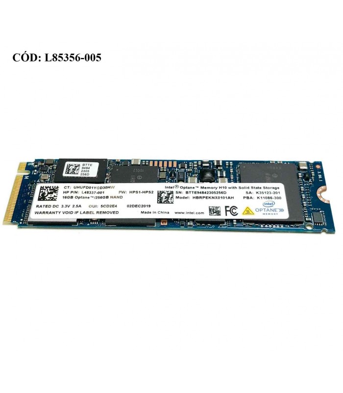 SSD INTEL H10 256GB+16GB OPTANE M.2 2280 PCIe 3.0 x4 NVMe 3D NAND QLC/ TBW 75/ 1450-650 MB/s RW/ HBRPEKNX0101AH L85356-005 ORIG.