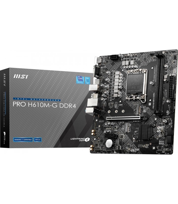 MBO MSI PRO H610M-G DDR4 LGA1700/2xDDR4 3200/1PCI-EX16 4.0/HDMI/DP/VGA/1xM.2/4 SATA/6xUSB/12TH
