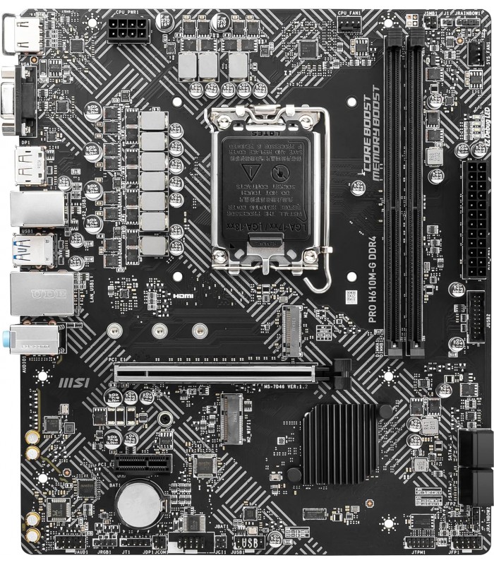 MBO MSI PRO H610M-G DDR4 LGA1700/2xDDR4 3200/1PCI-EX16 4.0/HDMI/DP/VGA/1xM.2/4 SATA/6xUSB/12TH