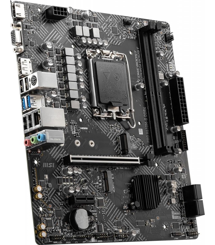 MBO MSI PRO H610M-G DDR4 LGA1700/2xDDR4 3200/1PCI-EX16 4.0/HDMI/DP/VGA/1xM.2/4 SATA/6xUSB/12TH